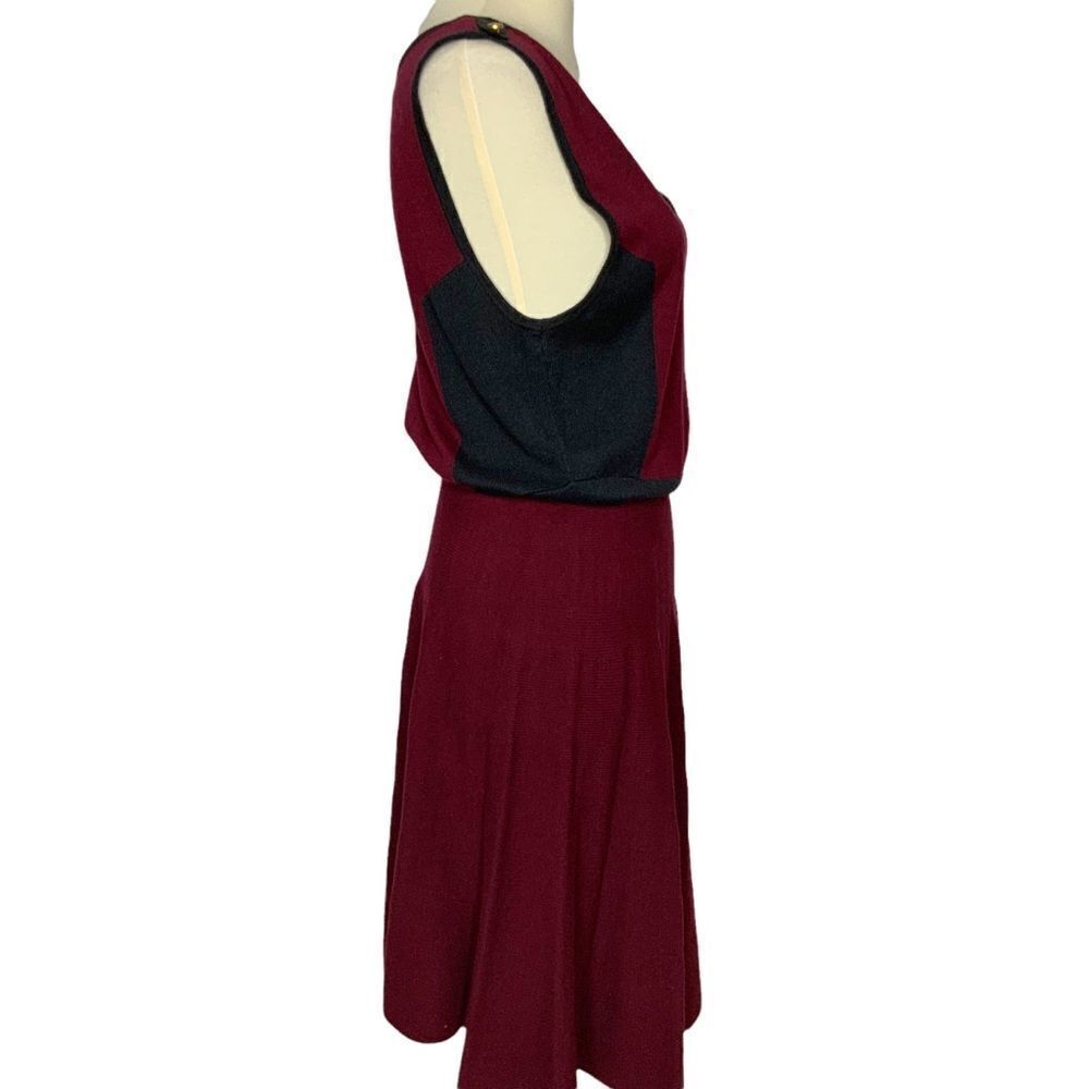 Romeo & Juliette Couture Maroon Red Sleeveless Sweater Dress Fit & Flare Size L - Picture 6 of 11
